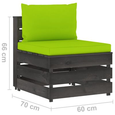 vidaXL 6-tlg. Garten-Lounge-Set mit Kissen Grau Imprägniertes Holz