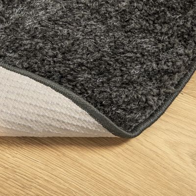 vidaXL Teppich ISTAN Hochflor Glänzend Anthrazit Ø 200 cm