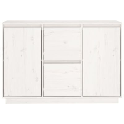 vidaXL Sideboard Weiß 111x34x75 cm Massivholz Kiefer