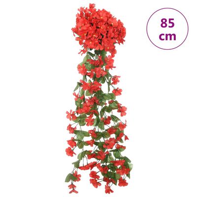 vidaXL Weihnachtskränze Blumen 3 Stk. Rot 85 cm