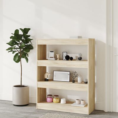 vidaXL Bücherregal/Raumteiler Sonoma-Eiche 80x30x103 cm Holzwerkstoff