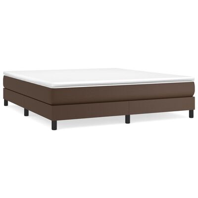 vidaXL Boxspringbett mit Matratze Braun 180x200 cm Kunstleder