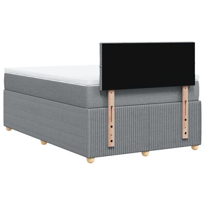 vidaXL Boxspringbett mit Matratze Hellgrau 120x190 cm Stoff