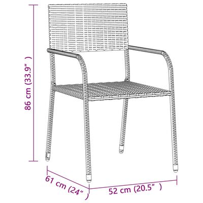 vidaXL 7-tlg. Garten-Essgruppe Poly Rattan Grau