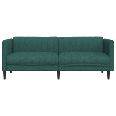 vidaXL Sofa 3-Sitzer Dunkelgrün Stoff