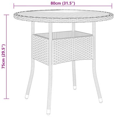 vidaXL 3-tlg. Garten-Essgruppe Poly Rattan Schwarz