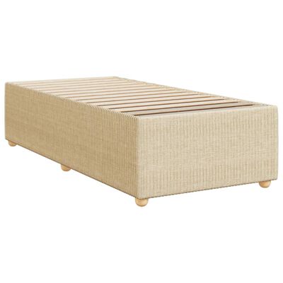 vidaXL Boxspringbett mit Matratze Creme 100x200 cm Stoff