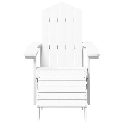 vidaXL Adirondack-Gartenstühle mit Hocker & Tisch HDPE Weiß