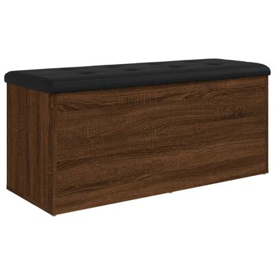 vidaXL Sitzbank mit Stauraum Braun Eiche 102x42x45 cm Holzwerkstoff