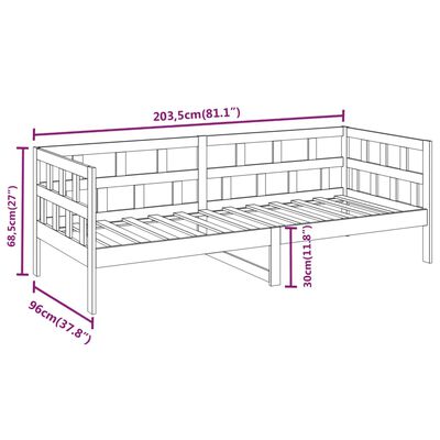 vidaXL Tagesbett Honigbraun Massivholz Kiefer 90x200 cm