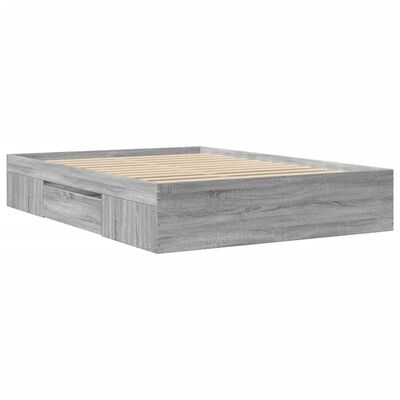 vidaXL Bettgestell Grau Sonoma 140x200 cm Holzwerkstoff