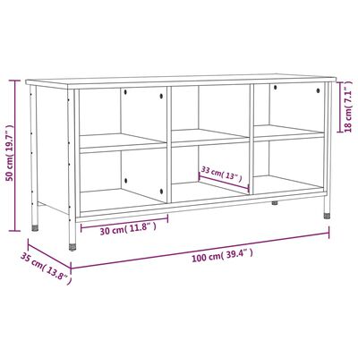 vidaXL Schuhregal Schwarz 100x35x50 cm Holzwerkstoff