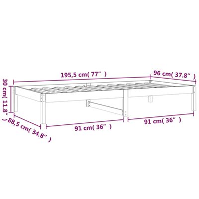 vidaXL Tagesbett 90x190 cm Massivholz Kiefer