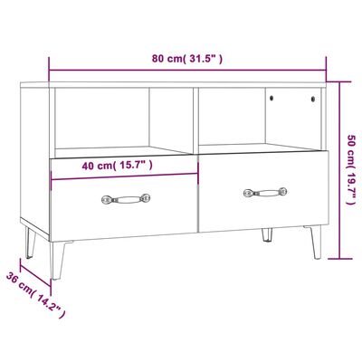 vidaXL TV-Schrank Sonoma-Eiche 80x36x50 cm Holzwerkstoff