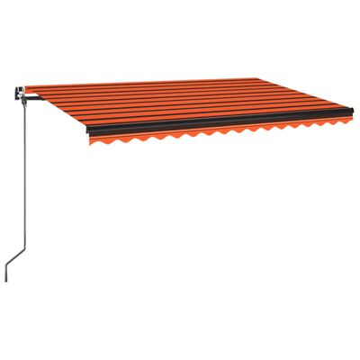 vidaXL Markise Manuell Einziehbar 450x350 cm Orange und Braun