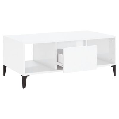 vidaXL Couchtisch Hochglanz-Weiß 90x50x36,5 cm Holzwerkstoff