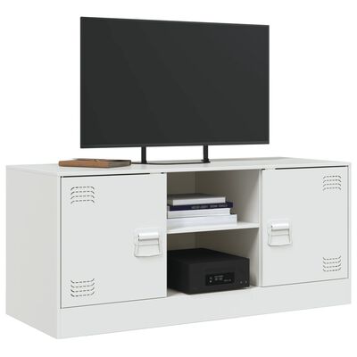 vidaXL TV-Schrank Weiß 99x39x44 cm Stahl