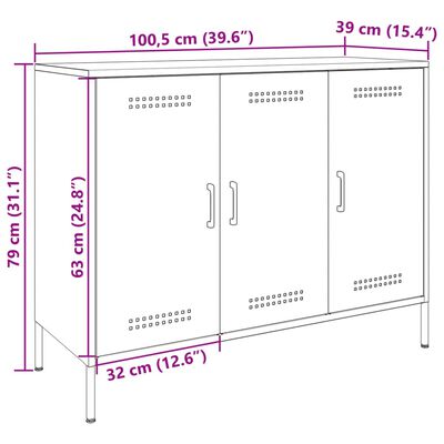 vidaXL Sideboard Olivgrün 100,5x39x79 cm Stahl