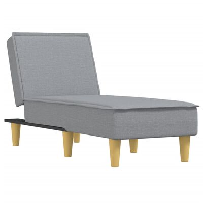 vidaXL Chaiselongue Hellgrau Stoff