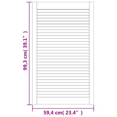 vidaXL Schranktüren Lamellen-Design 2 Stk. 99,3x59,4 cm Massivholz