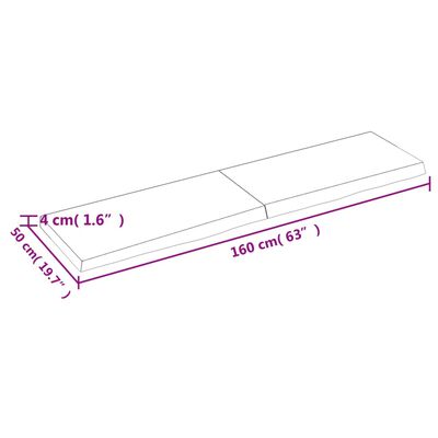 vidaXL Waschtischplatte Dunkelbraun 160x50x(2-4)cm Massivholz