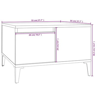 vidaXL Couchtisch Grau Sonoma 55x55x36,5 cm Holzwerkstoff