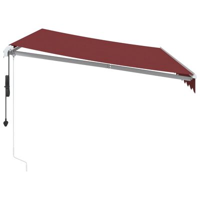 vidaXL Markise Automatisch mit LED Weinrot 350x250 cm