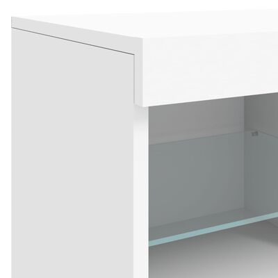 vidaXL Sideboard mit LED-Leuchten Weiß 283x37x67 cm