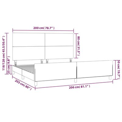 vidaXL Bettgestell mit Kopfteil Weiß 200x200 cm Kunstleder