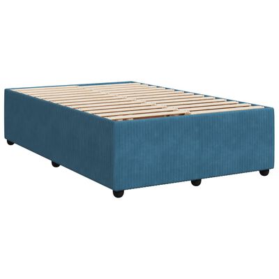 vidaXL Boxspringbett mit Matratze Blau 120x190 cm Samt