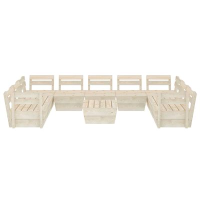 vidaXL 10-tlg. Garten-Paletten-Lounge-Set Imprägniertes Fichtenholz