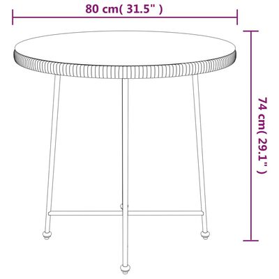 vidaXL Esstisch Ø80 cm Hartglas und Stahl