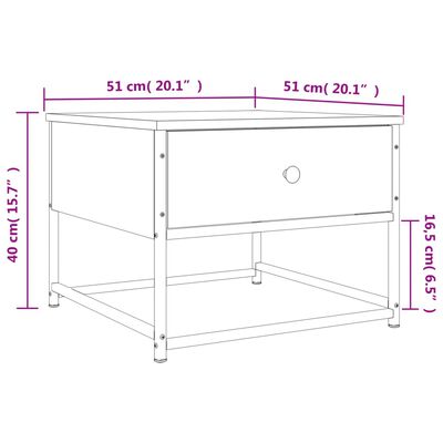 vidaXL Couchtisch Braun Eichen-Optik 51x51x40 cm Holzwerkstoff