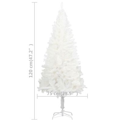 vidaXL Künstlicher Weihnachtsbaum mit Beleuchtung & Kugeln Weiß 120 cm