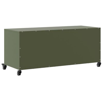 vidaXL TV-Schrank Olivgrün 100,5x39x43,5 cm Stahl