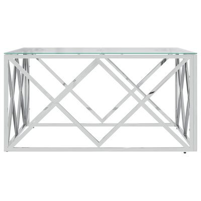 vidaXL Couchtisch 80x80x40 cm Edelstahl und Glas