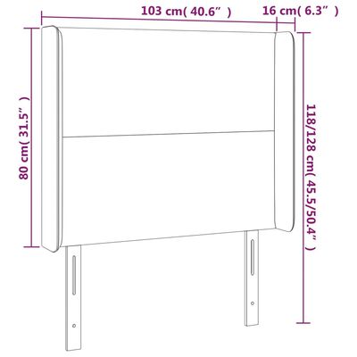 vidaXL Kopfteil mit Ohren Schwarz 103x16x118/128 cm Samt