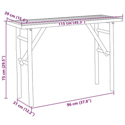 vidaXL Konsolentisch 115x39x75 cm Bambus