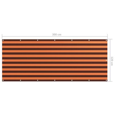 vidaXL Balkon-Sichtschutz Orange und Braun 120x300 cm Oxford-Gewebe