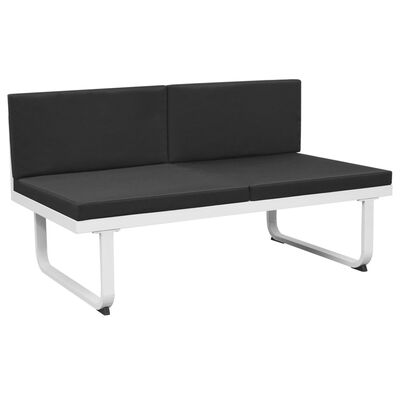 vidaXL 5-tlg. Garten-Lounge-Set Textilene Aluminium Schwarz