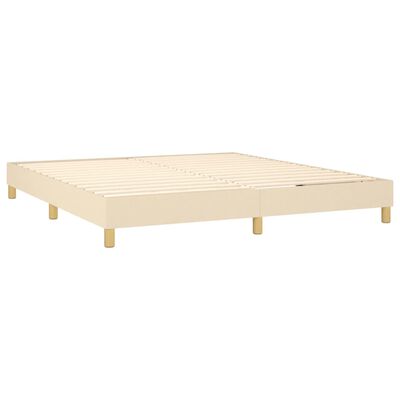 vidaXL Boxspringbett mit Matratze Creme 180x200 cm Stoff