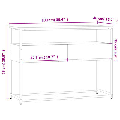 vidaXL Konsolentisch Schwarz 100x40x75 cm Holzwerkstoff