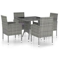 vidaXL 5-tlg. Garten-Essgruppe Poly Rattan Anthrazit