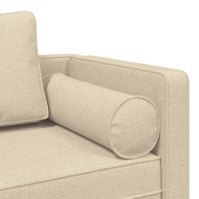 vidaXL Chaiselongue mit Kissen Creme Stoff