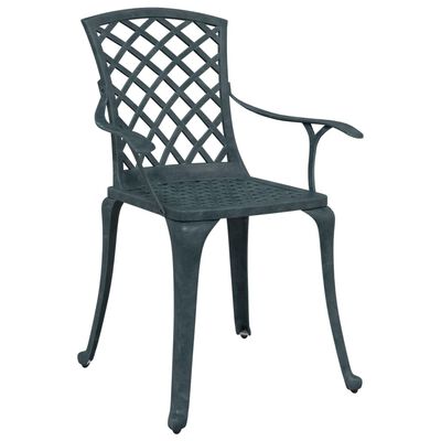 vidaXL 3-tlg. Bistro-Set Grün Aluminiumguss