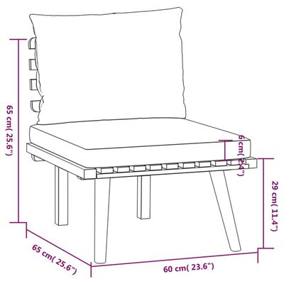 vidaXL 7-tlg. Garten-Lounge-Set mit Kissen Massivholz Akazie