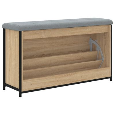 vidaXL Schuhbank mit Klappe Sonoma-Eiche 102x32x56 cm