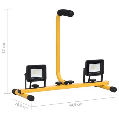 vidaXL LED-Fluter mit Handgriff 2x10 W Warmweiß