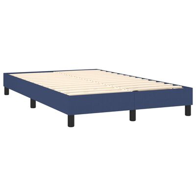 vidaXL Boxspringbett mit Matratze Blau 120x200 cm Stoff