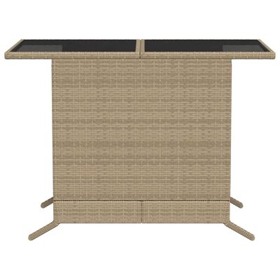 vidaXL 3-tlg. Bistro-Set mit Kissen Beige Poly Rattan